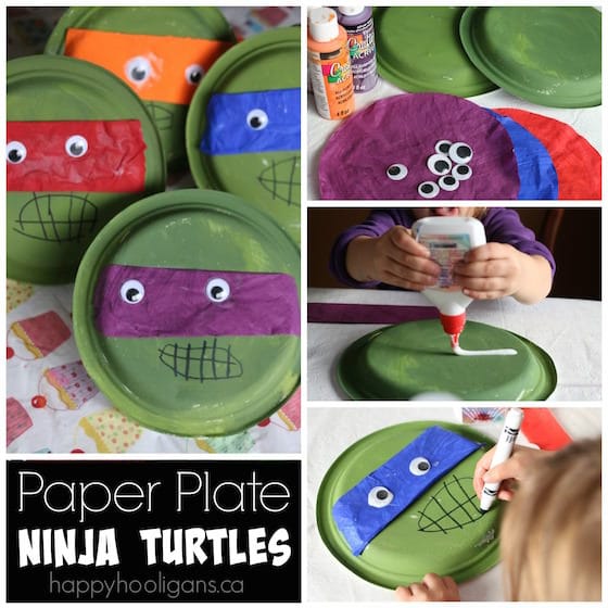 Teenage Mutant Ninja Turtle Paper Plate Craft - Happy Hooligans