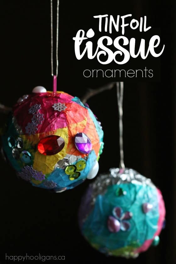 Tinfoil and Tissue Paper Ornaments 