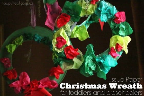 tissue paper Christmas wreath p