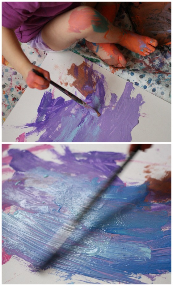 toddler painting big art