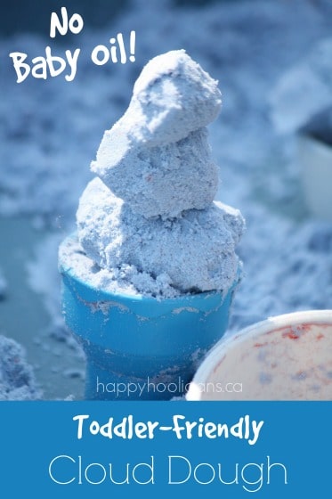 Toddler-safe Cloud Dough recipe - no baby oil