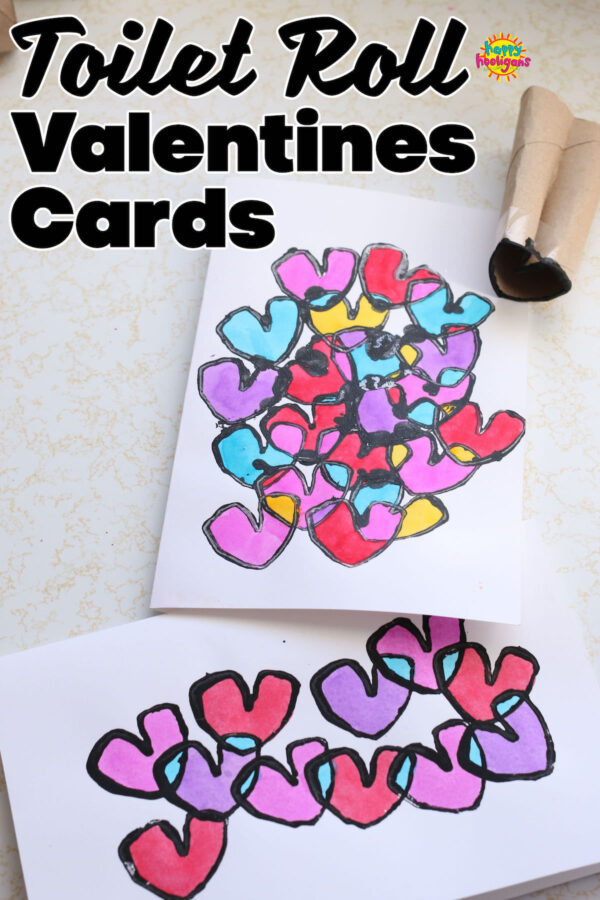 overlapping hearts Valentines Card Craft for Kids 