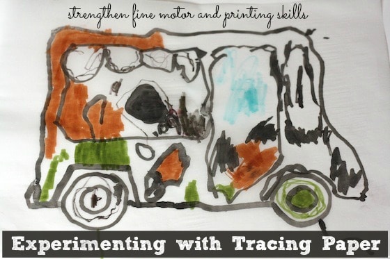 tracing paper activity for fine motor and printing skills