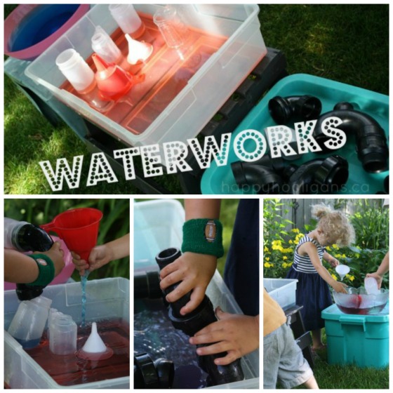 tubes and funnels water play as a science activity