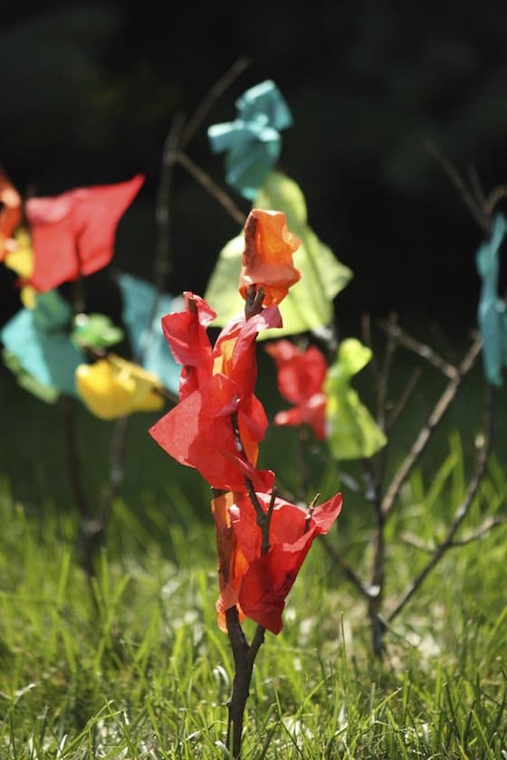 Twig and Tissue Paper Fall Tree Craft