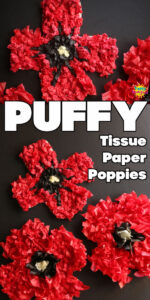 Twisted tissue paper poppy craft long pin