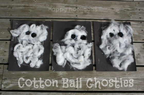 cotton ball ghost craft for toddlers