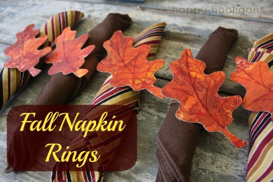 Fall leaf napkin holder craft for kids 