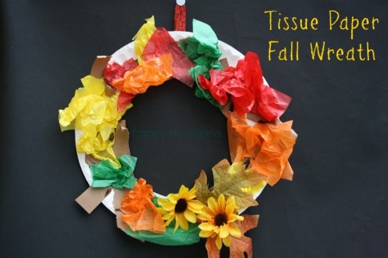 tissue paper fall wreath cover pic