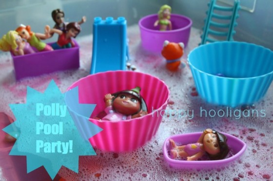 polly pocket pool party activity bin