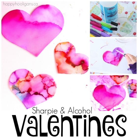 Valentines Art Experiment with Sharpies and Alcohol