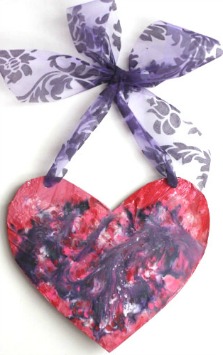 Valentines craft - heart with melted crayon shavings