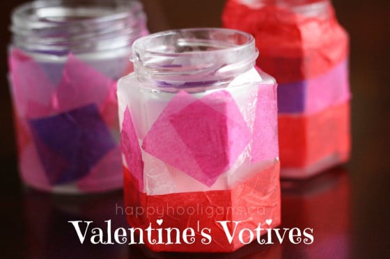 Modge Podge Valentines Votive Candle Holders for Valentines