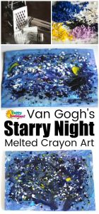 Van Gogh project for Kids - Melted Crayon Art