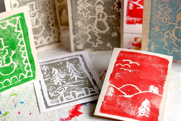 various christmas card prints by kids