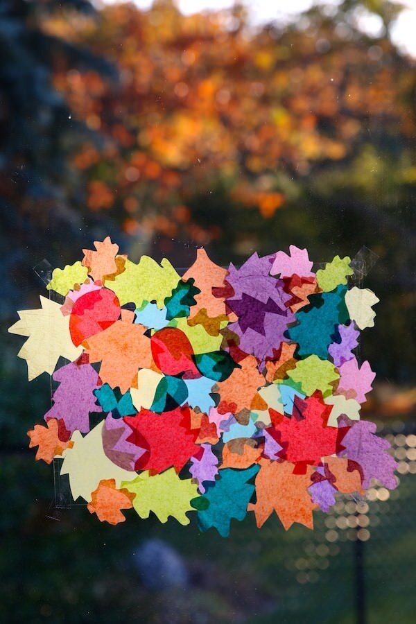 vertical tissue paper leaves sticky activity