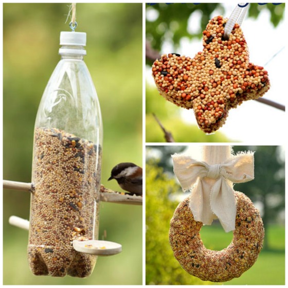 water bottle bird feeder - wreath bird feeder - cookie cutter bird feeder