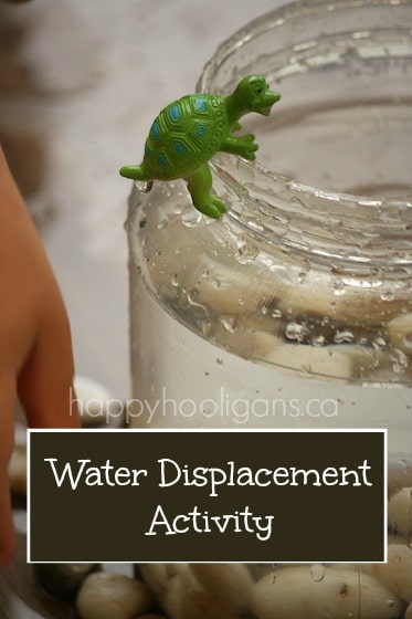 water displacement science activity for kids