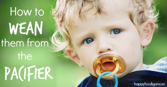 toddler with large pacifier in mouth