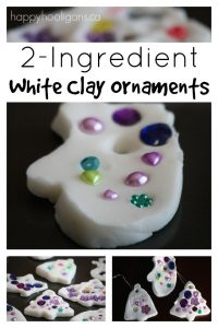 white clay ornaments with 2 ingredients plus water