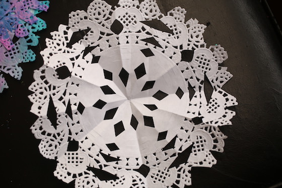 white paper doily snowflake