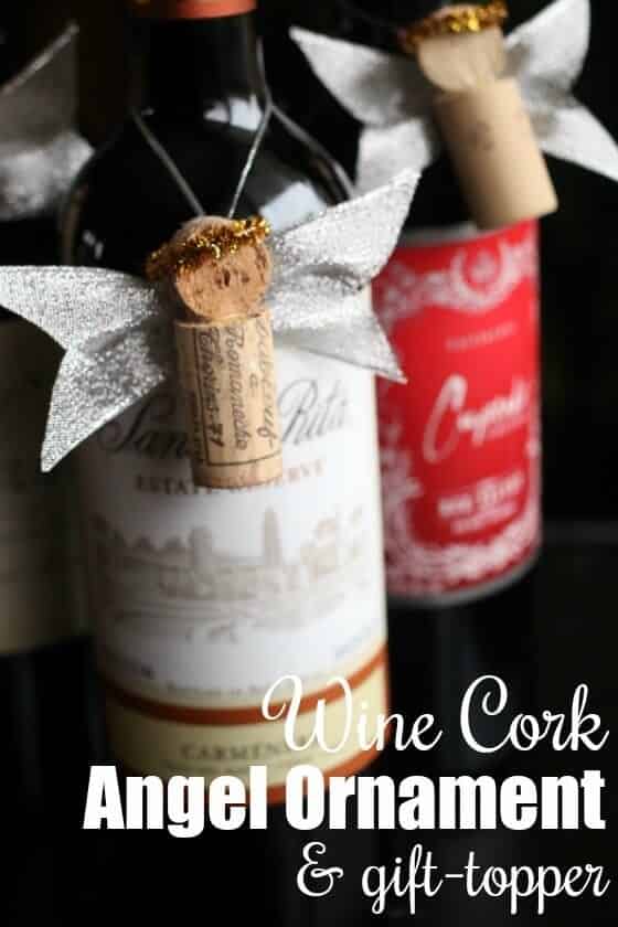 Wine Cork Angel Ornament Gift Topper