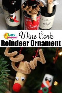 Wine Cork Reindeer Ornament Craft