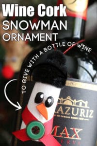 Wine Cork Snowman Ornament