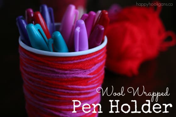 Wool Wrapped Pen Holder Valentines Craft