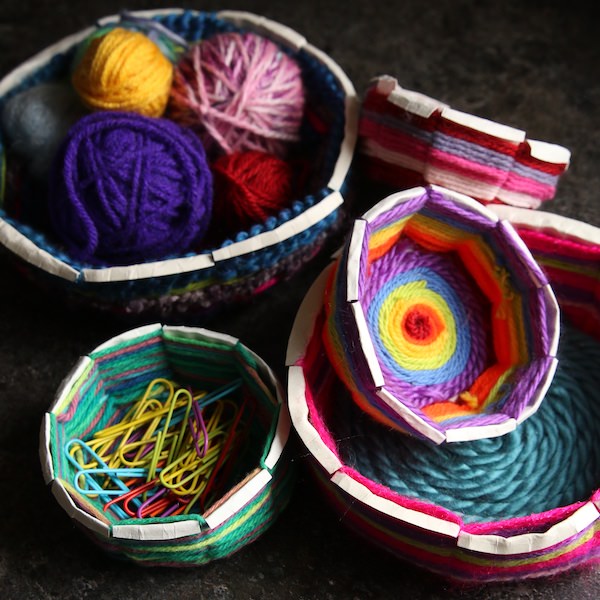 Paper Plate Bowl Weaving