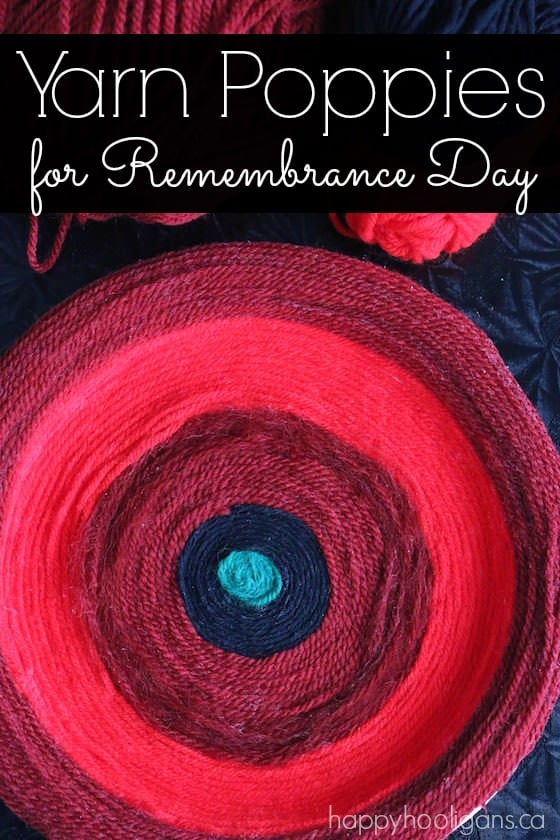 Yarn Poppy Craft for Remembrance Day - Happy Hooligans