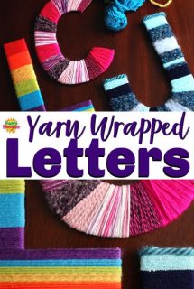 Yarn Wrapped Letter Craft for kids