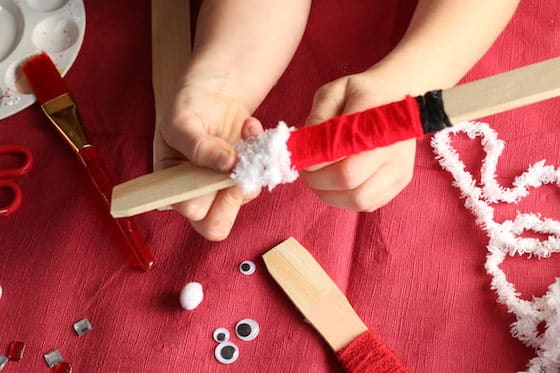 yarn wrapped santa craft